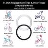 (2 Sets) 14 x 2.125 Kids Bike Replacement White Tires and Tubes - Compatible with Most 14 Kids Bikes Like RoyalBaby, Joystar, and Dynacraft - Made from BPA/Latex Free Butyl Rubber view 2