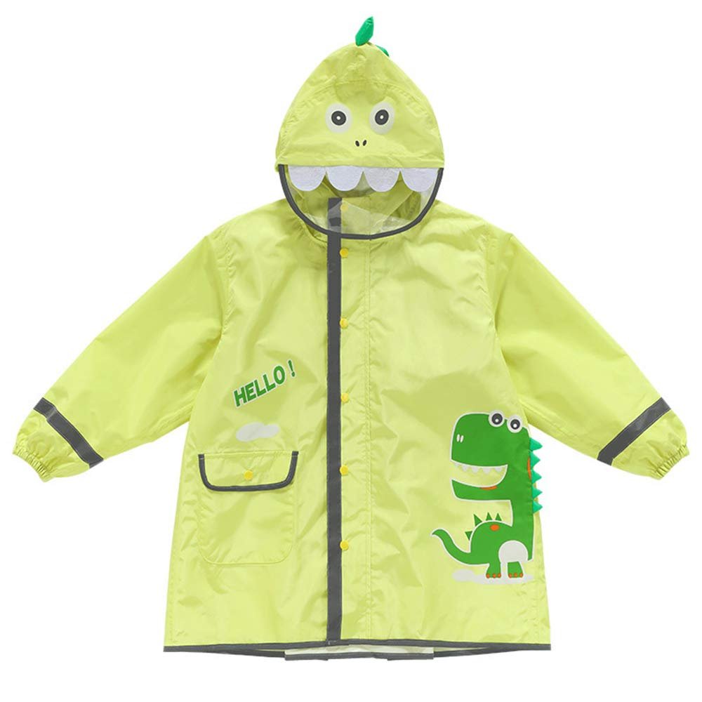 D C.Supernice Kids Rain Ponchos Baby Girls Boys Lightweight Cartoon Dinosaur Raincoat Hooded Waterproof Cape School Jacket Rainwear