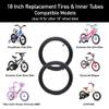(2 Sets) 18 x 2.125 Kids Bike Replacement Tires and Tubes - Compatible with Most 18 Kids Bikes Like RoyalBaby, Joystar, and Dynacraft - Made from BPA/Latex Free Butyl Rubber view 3