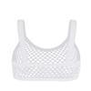 Agoky Women's Fashion Fishnet T-Shirt Blouse See Through Crop Tops Transparent Vest White Medium view 2