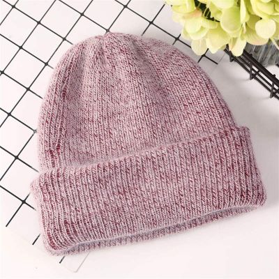 HNGM Hats Women's winter hat beanie women's hat women's winter hat beanie knitted autumn hat (Color : Wine Red)