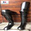 Medieval Knight Leg Armor Complete Fluted Cuisines Knees and Greaves Black view 2