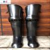 Medieval Knight Leg Armor Complete Fluted Cuisines Knees and Greaves Black view 4