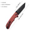 CIVIVI Brazen Folding Pocket Knife,3.5-Inch Tanto D2 Plain Blade,G-10 Outdoor Camping Hiking Knife with Thumb Studs and Flipper opener,Unique Tool Gift for EDC Men Women C2023B (Burgundy) view 2