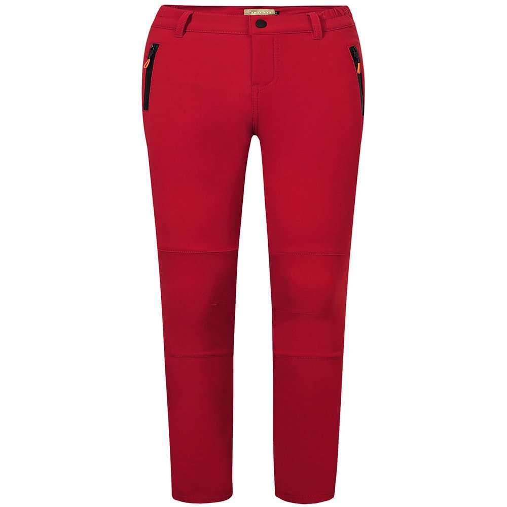 Camii Mia Women's Winter Warm Outdoor Slim Windproof Waterproof Ski Snow Fleece Hiking Pants (36W x 30L, Red)