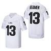 luqiaomaoyi Willie Beamen #13 Jamie Foxx Any Given Sunday Sharks Movie Men Football Jersey Stitched White Size L view 1