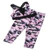 Hansber Girls Kids Active Camouflage Printed Love Dance 2Pcs Racer Crop Top with Leggings Sports/Dance Outfit Camouflage Pink 8 view 3
