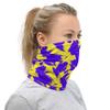 Abstract Brush Art Design Neon Yellow Neck Gaiter view 2