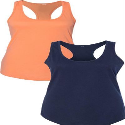 1533 Next Level The Ideal Racerback Tank Small Orange-Navy
