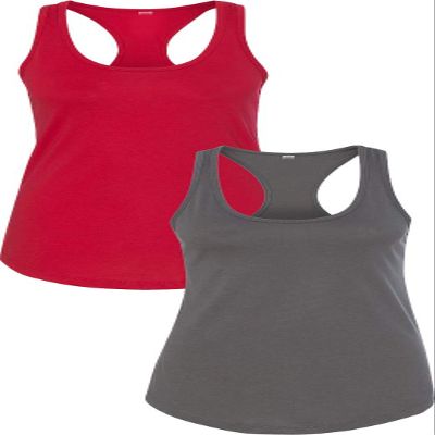 1533 Next Level The Ideal Racerback Tank 2XLRed-Dark Grey
