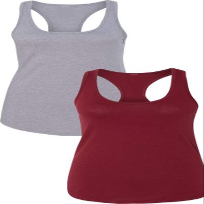1533 Next Level The Ideal Racerback Tank 2XLHeather Grey-Cardinal