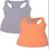 1533 Next Level The Ideal Racerback Tank LargeHeather Grey-Orange view 1
