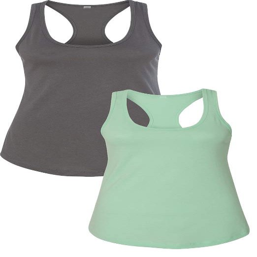 1533 Next Level The Ideal Racerback Tank LargeDark Grey-Mint