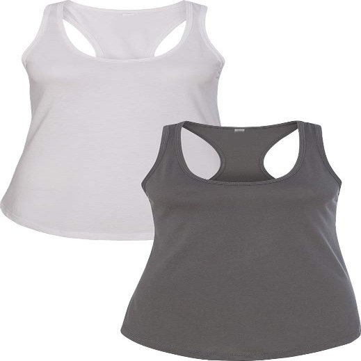 1533 Next Level The Ideal Racerback Tank X-Small White-Dark Grey