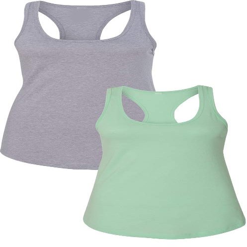 1533 Next Level The Ideal Racerback Tank 2XLHeather Grey-Mint