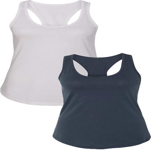 1533 Next Level The Ideal Racerback Tank X-Small White-Indigo