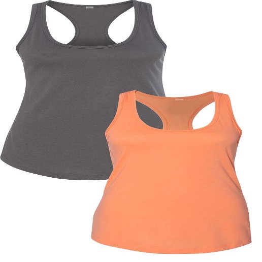 1533 Next Level The Ideal Racerback Tank LargeDark Grey-Orange