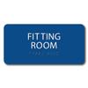 The Sign Studio - 4X8- ADA Compliant- Fitting Room Sign Blue/White Tactile & Braille view 1