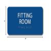 The Sign Studio - 4X8- ADA Compliant- Fitting Room Sign Blue/White Tactile & Braille view 3