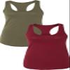 NEXT LEVEL APPAREL Women's The Ideal Quality Tank Top X-Small Army-Cardinal view 1