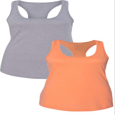 1533 Next Level The Ideal Racerback Tank Medium Heather Grey-Orange