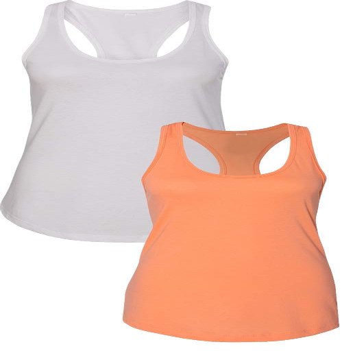 1533 Next Level The Ideal Racerback Tank 2XLWhite-Orange