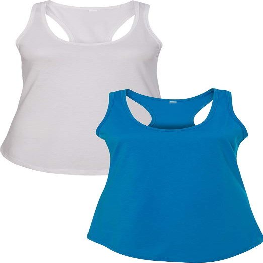 1533 Next Level The Ideal Racerback Tank 2XLWhite-Turquoise