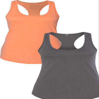 1533 Next Level The Ideal Racerback Tank 2XLOrange-Dark Grey
