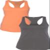 1533 Next Level The Ideal Racerback Tank 2XLOrange-Dark Grey view 1