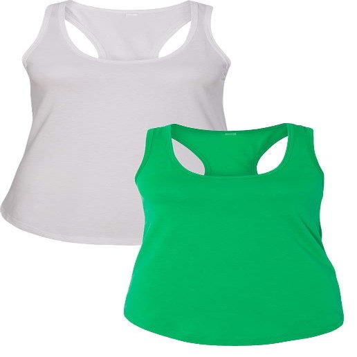 1533 Next Level The Ideal Racerback Tank Medium White-Green