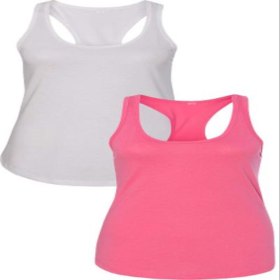 1533 Next Level The Ideal Racerback Tank 2XLWhite-Pink