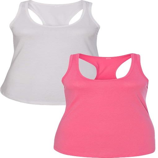 1533 Next Level The Ideal Racerback Tank 2XLWhite-Pink