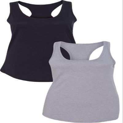 1533 Next Level The Ideal Racerback Tank Medium Black-Heather Grey