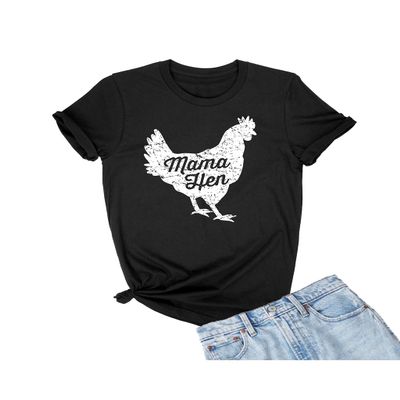 Go All Out XX-Large Black Adult Mama Hen Mother Hen Funny Mother's Day Mom T-Shirt