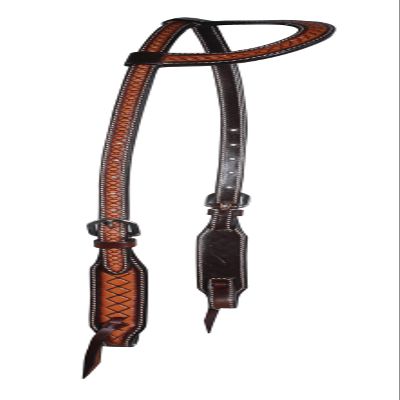 Professional's Choice Sports Medicine Products Leather Head Harness Horse Headstall Crosshatch Single Ear