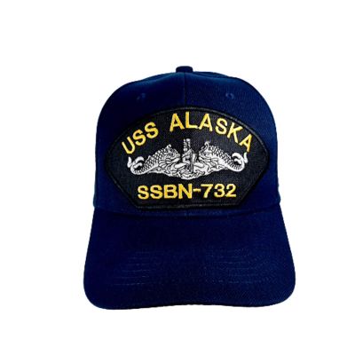 The Patriots Pride USS Alaska SSBN-732 Baseball Cap Hat Blue Submarine Military Retired Veteran