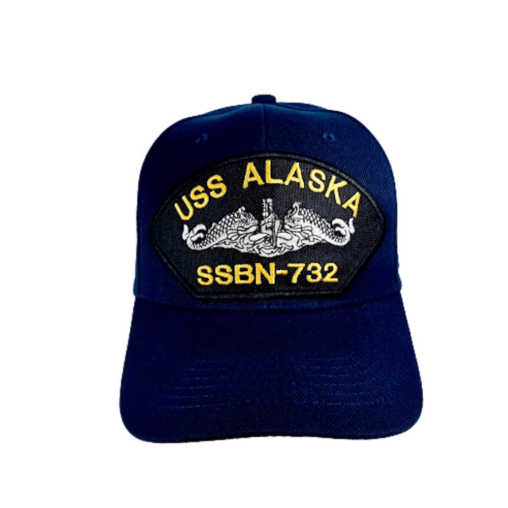 The Patriots Pride USS Alaska SSBN-732 Baseball Cap Hat Blue Submarine Military Retired Veteran