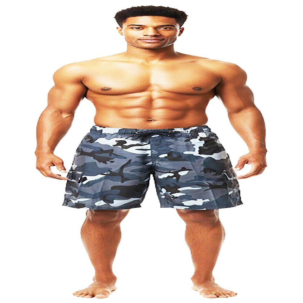 NORTY Swim - Big Mens Camouflage Swim Suit, Grey 41574-XXXXX