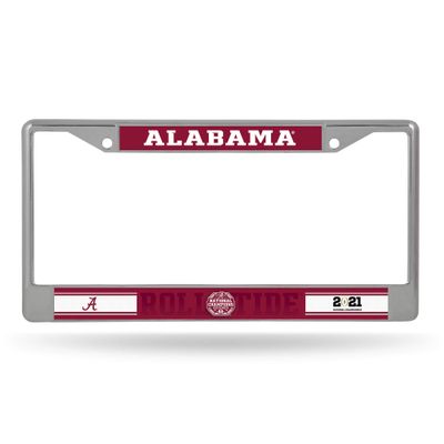 Rico Industries NCAA Alabama Crimson Tide 2020 National Champions Standard Chrome License Plate Frame