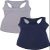 1533 Next Level The Ideal Racerback Tank 2XLHeather Grey-Navy view 1