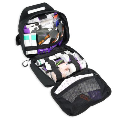 Lightning X Premium Rip-Away Individual First Aid Kit for Vehicle Head Rest - Stealth Black
