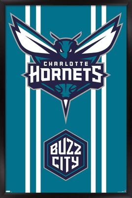 Trends International NBA Charlotte Hornets - Logo 20 Wall Poster, 34L x 22.4W, Black Framed Version