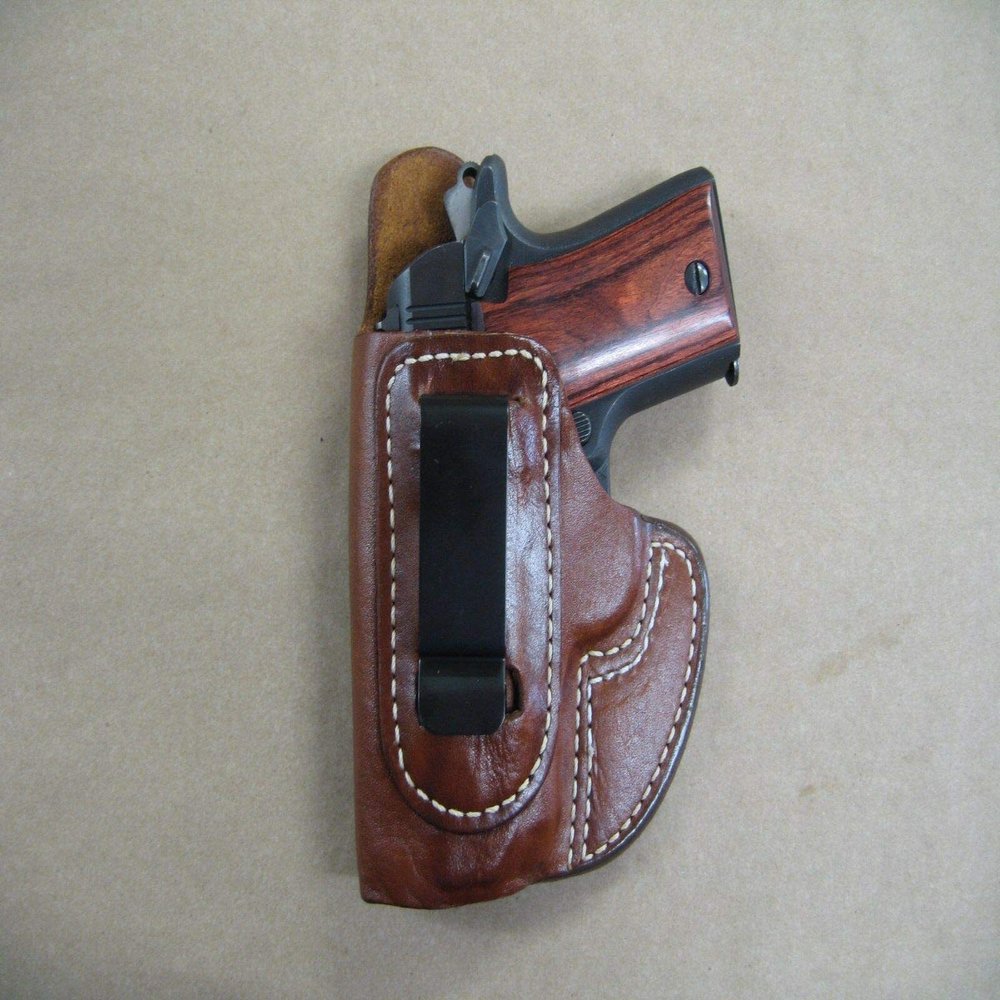 Azula Gun Holsters IWB in The Waist Band Leather Concealed Carry Holster for S and W Smith and Wesson M and P Shield EZ 380 Pistol TAN Left Hand