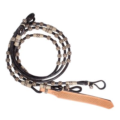 Professional's Choice Sports Medicine Products Rawhide Braided Romal Horse Reins Brown w/Natural