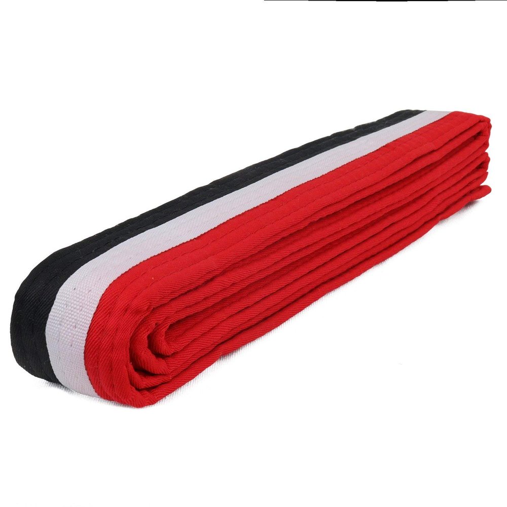 AAMA Color Belts with White Stripe for Martial Arts - Taekwondo Karate Judo - Poom w/White Stripe - Size 0