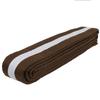 AAMA Color Belts with White Stripe for Martial Arts - Taekwondo Karate Judo - Brown w/White Stripe - Size 1
