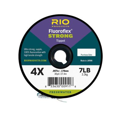 RIO PRODUCTS Fly Fishing Tippet, Fluoroflex Strong Leader, 100% Fluorocarbon, 30YD Spool, 100lb (50kg) Test, 032in (.813mm) Diameter