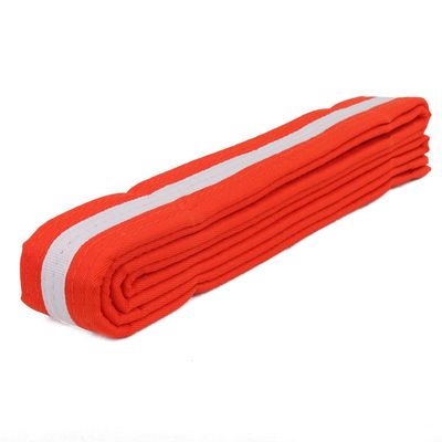 AAMA Color Belts with White Stripe for Martial Arts - Taekwondo Karate Judo - Orange w/White Stripe - Size 0