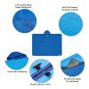 KingCamp Hooded Stadium Blanket Waterproof Camping Blanket Windproof Fleece Blanket Portable Outdoor Blanket Waterproof Picnic Blanket Wearable Hooded Blanket for Sports Concerts Park Travel Hiking Blue 78" X 57" view 3