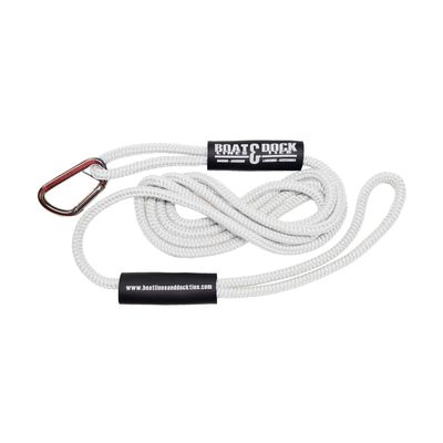 Boat Throw Rope- Double Braided Nylon Rope, Stitched Loops and Floats by Boat Lines and Dock Ties (White Hook and Loop, 15 feet)
